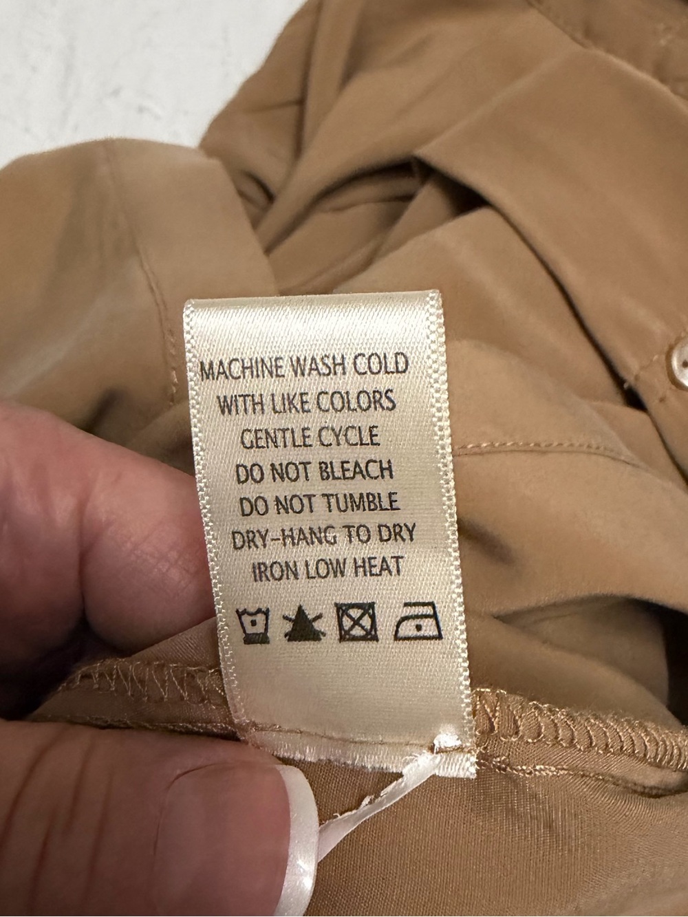 Max Studio Tan Collared Button-Front Shirt - Picture 9 of 10